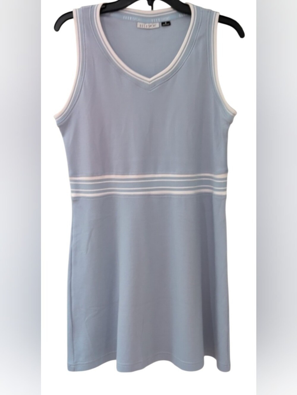Elle Sport Sleeveless Light Blue Dress with White Trim